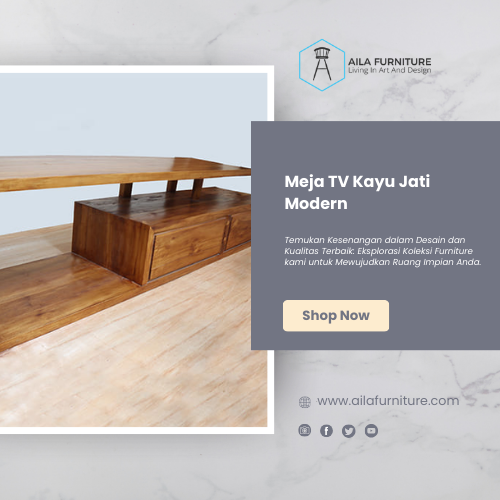 Meja TV kayu jati modern